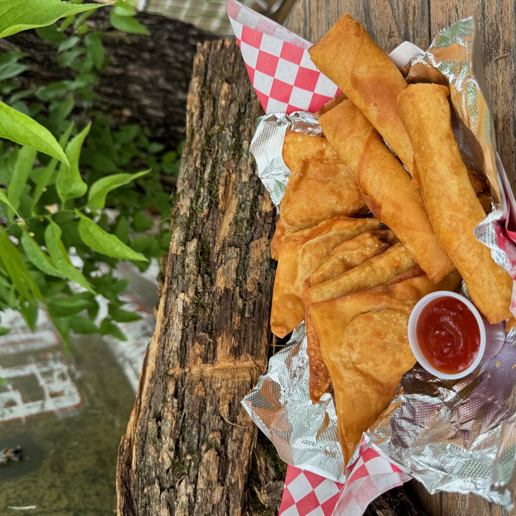 BBQ Rangoons and Eggrolls