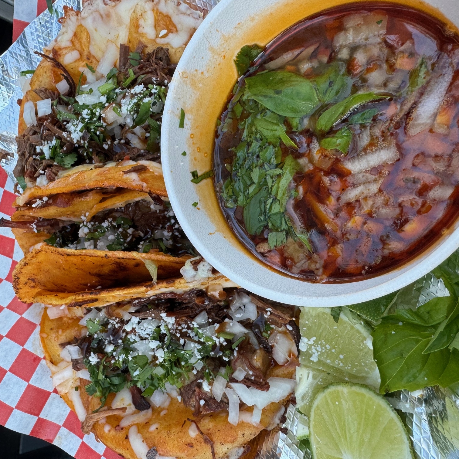 PHO Birria Brisket Tacos