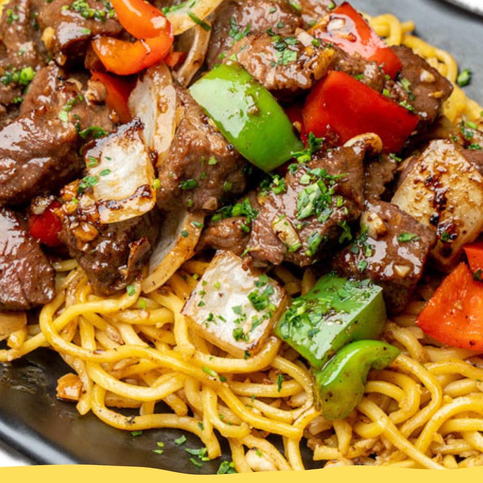 Shaken Beef Garlic Noodle