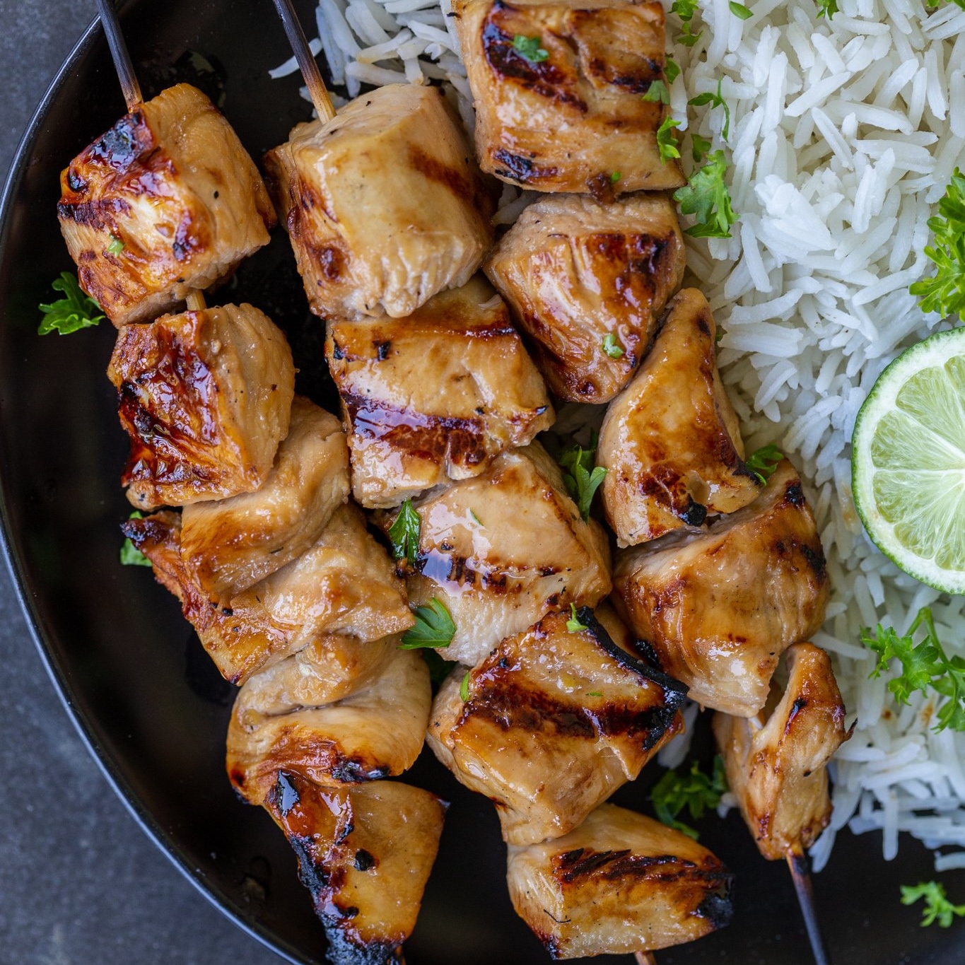 Chicken Skewers with Cilantro Lime Rice